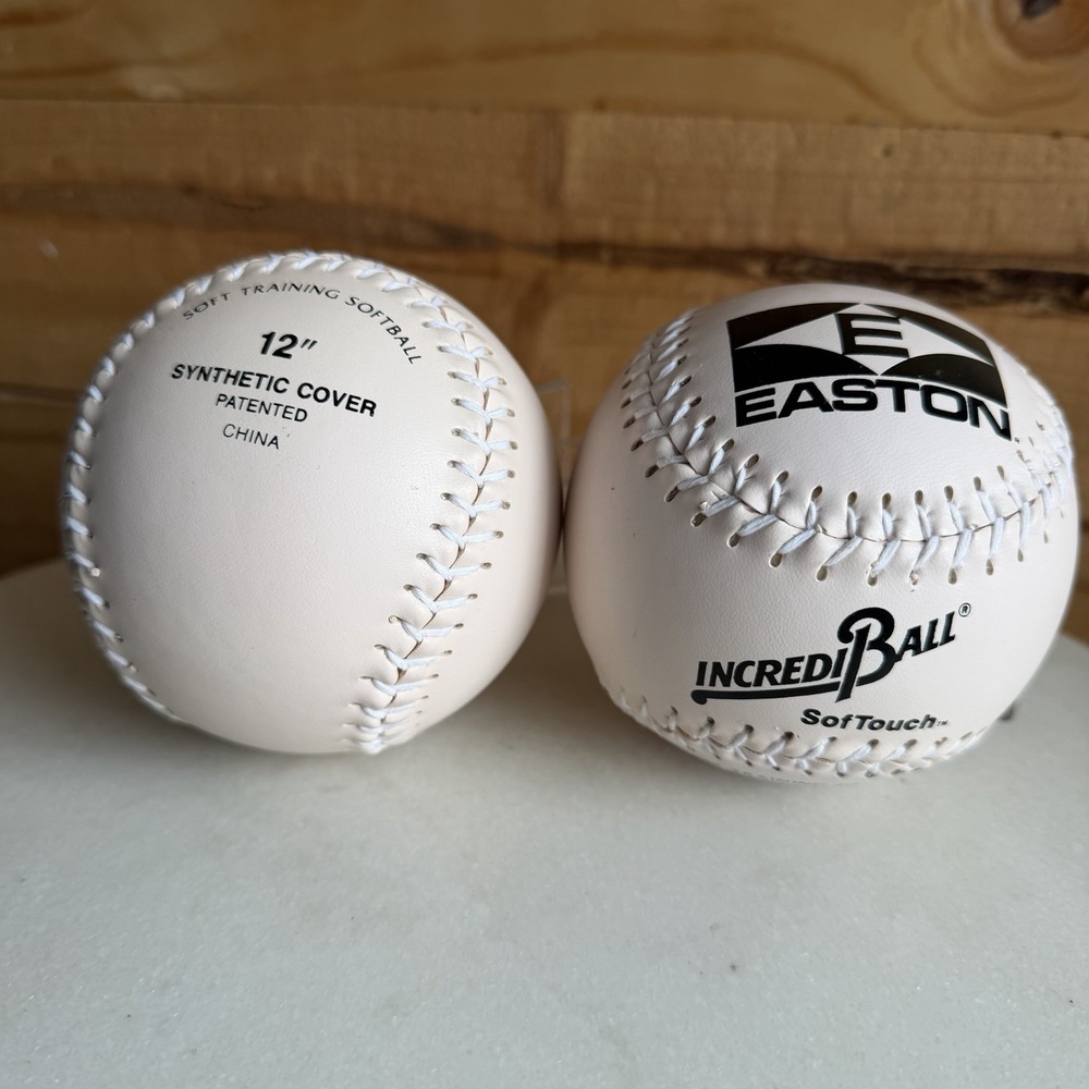 (5) Easton 12 Inch‎ IncrediBall SofTouch Soft Training Softballs New Synthetic